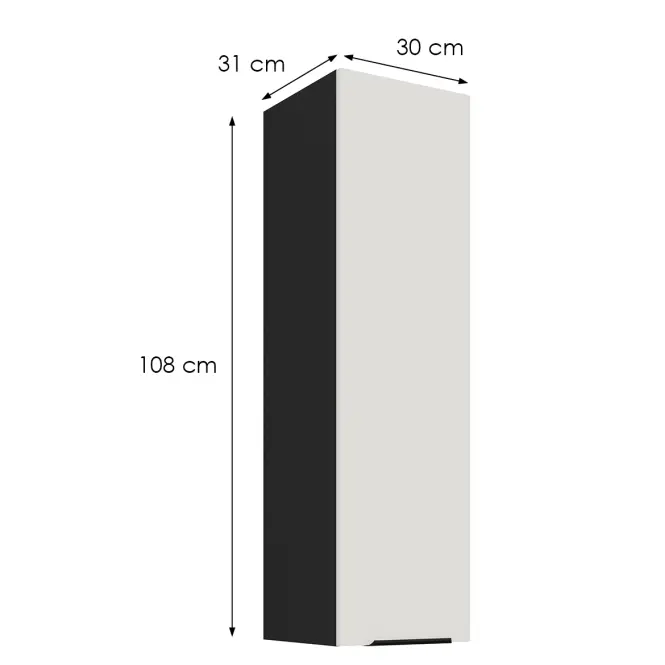 Kuchynská skrinka Aria-Wh/Bl Anti Fingerprint 30g-108 1f