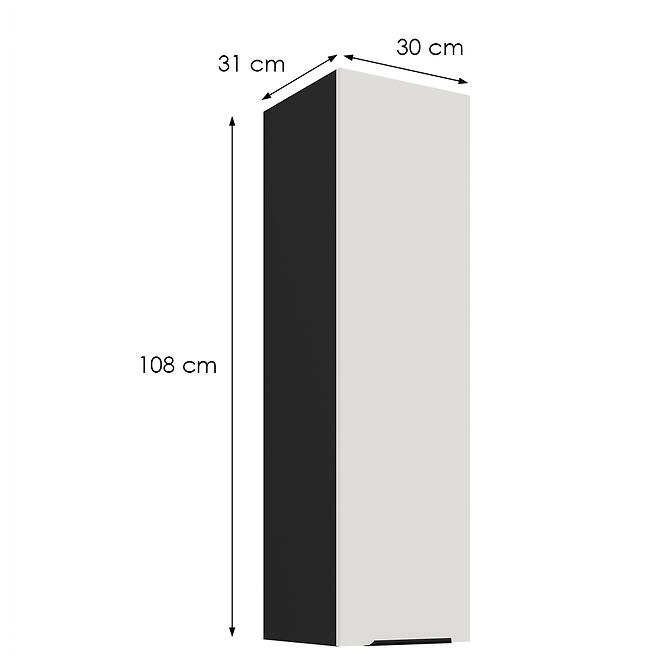 Kuchynská skrinka Aria-Wh/Bl Anti Fingerprint 30g-108 1f
