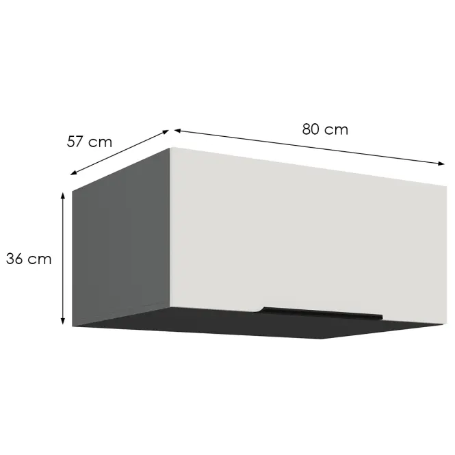 Kuchynská skrinka Aria-Wh/Ant Anti Fingerprint 80 Nagu-36 1f