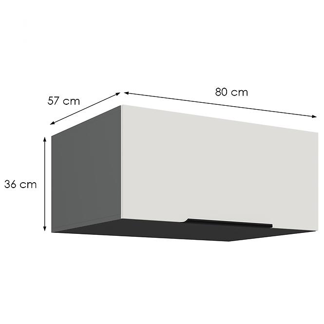 Kuchynská skrinka Aria-Wh/Ant Anti Fingerprint 80 Nagu-36 1f,2