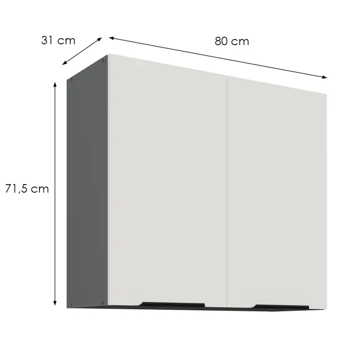 Kuchynská skrinka Aria-Wh/Ant Anti Fingerprint 80g-72 2f