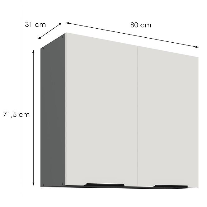 Kuchynská skrinka Aria-Wh/Ant Anti Fingerprint 80g-72 2f