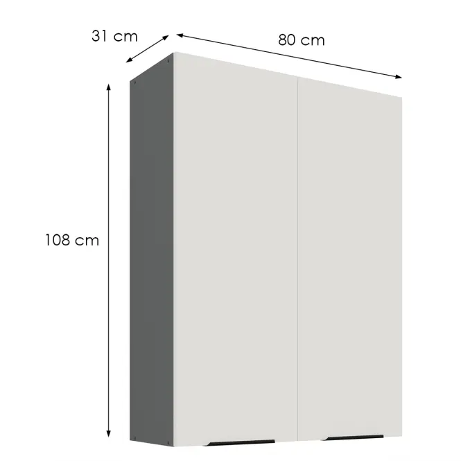 Kuchynská skrinka Aria-Wh/Ant Anti Fingerprint 80g-108 2f