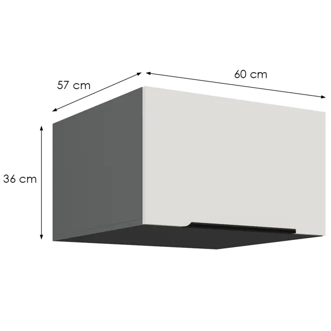 Kuchynská skrinka Aria-Wh/Ant Anti Fingerprint 60 Nagu-36 1f