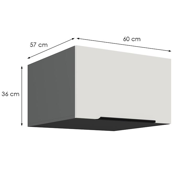 Kuchynská skrinka Aria-Wh/Ant Anti Fingerprint 60 Nagu-36 1f
