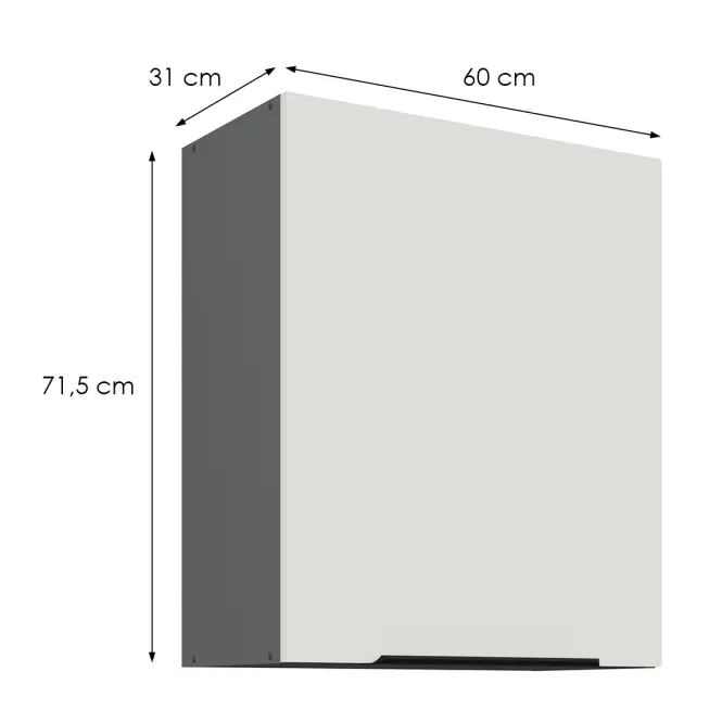 Kuchynská skrinka Aria-Wh/Ant Anti Fingerprint 60g-72 1f