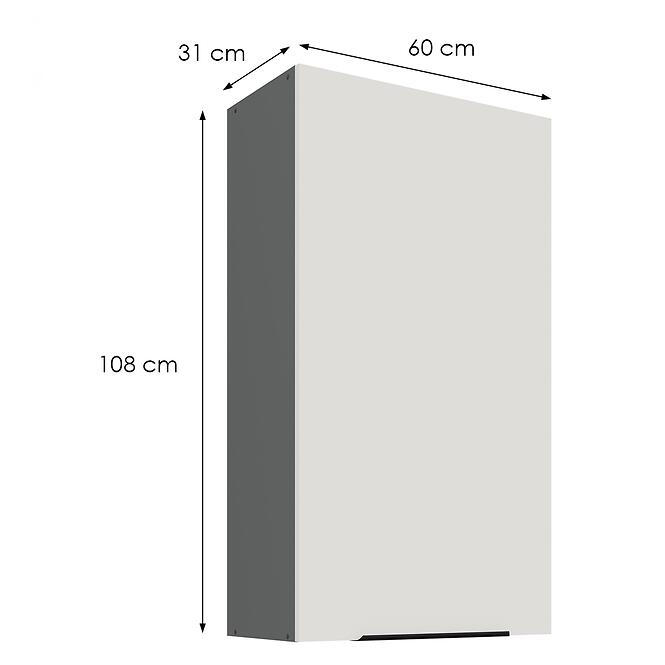 Kuchynská skrinka Aria-Wh/Ant Anti Fingerprint 60g-108 1f