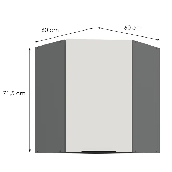 Kuchynská skrinka Aria-Wh/Ant Anti Fingerprint 60x60 Gn-72 1f (45°)