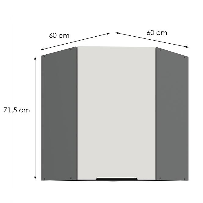Kuchynská skrinka Aria-Wh/Ant Anti Fingerprint 60x60 Gn-72 1f (45°)