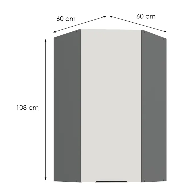 Kuchynská skrinka Aria-Wh/Ant Anti Fingerprint 60x60 Gn-108 1f (45°)