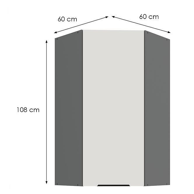 Kuchynská skrinka Aria-Wh/Ant Anti Fingerprint 60x60 Gn-108 1f (45°)