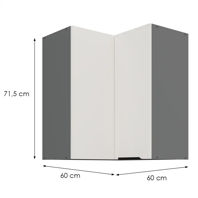 Kuchynská skrinka Aria-Wh/Ant Anti Fingerprint 60x60 Gn-72 2f (90°)