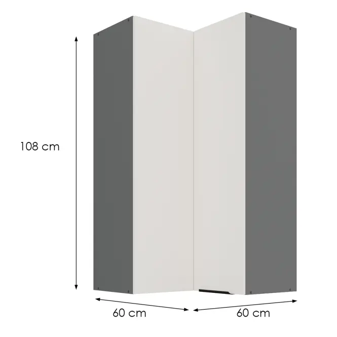 Kuchynská skrinka Aria-Wh/Ant Anti Fingerprint 60x60 Gn-108 2f (90°)
