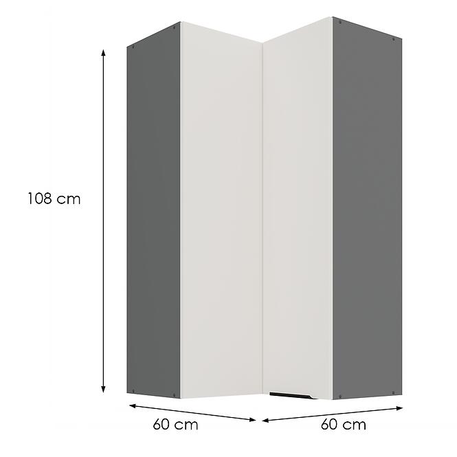 Kuchynská skrinka Aria-Wh/Ant Anti Fingerprint 60x60 Gn-108 2f (90°),2