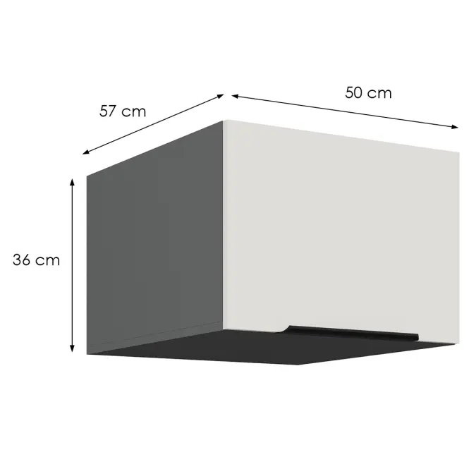 Kuchynská skrinka Aria-Wh/Ant Anti Fingerprint 50 Nagu-36 1f