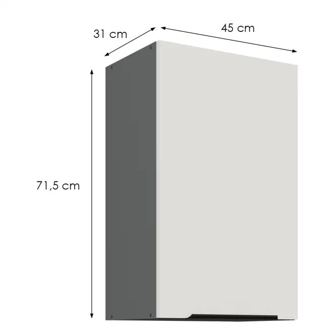 Kuchynská skrinka Aria-Wh/Ant Anti Fingerprint 45g-72 1f