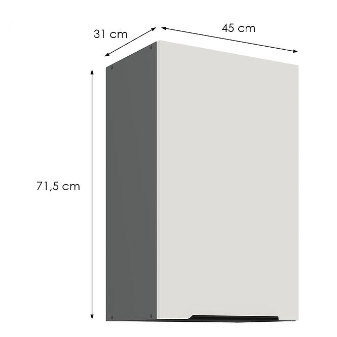 Kuchynská skrinka Aria-Wh/Ant Anti Fingerprint 45g-72 1f,2