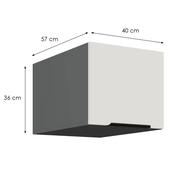 Kuchynská skrinka Aria-Wh/Ant Anti Fingerprint 40 Nagu-36 1f