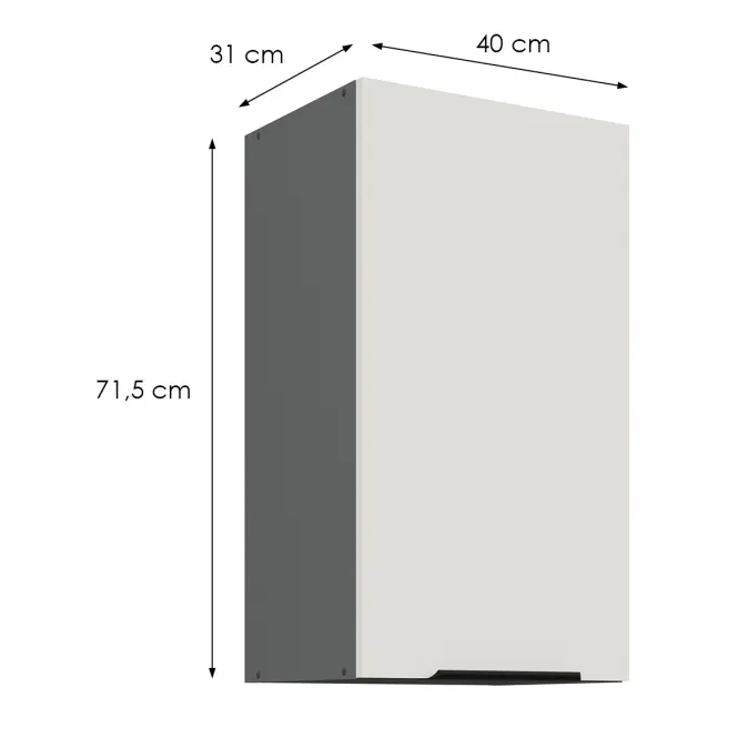 Kuchynská skrinka Aria-Wh/Ant Anti Fingerprint 40g-72 1f