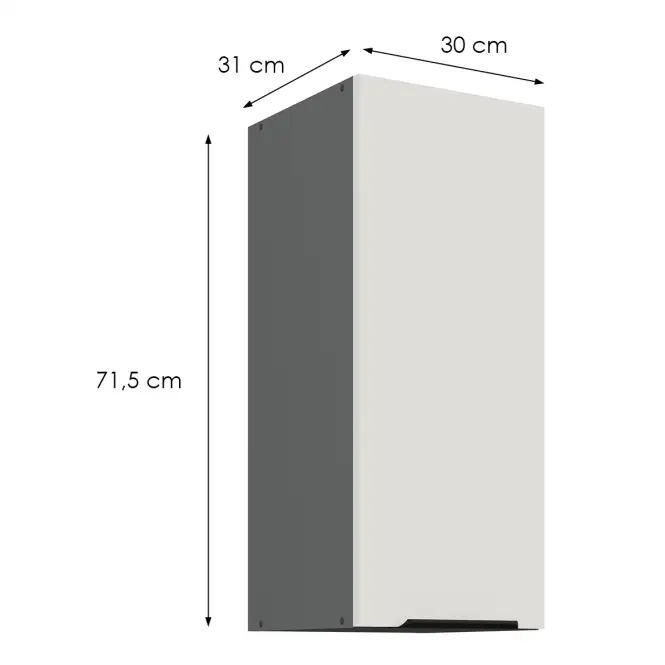 Kuchynská skrinka Aria-Wh/Ant Anti Fingerprint 30g-72 1f