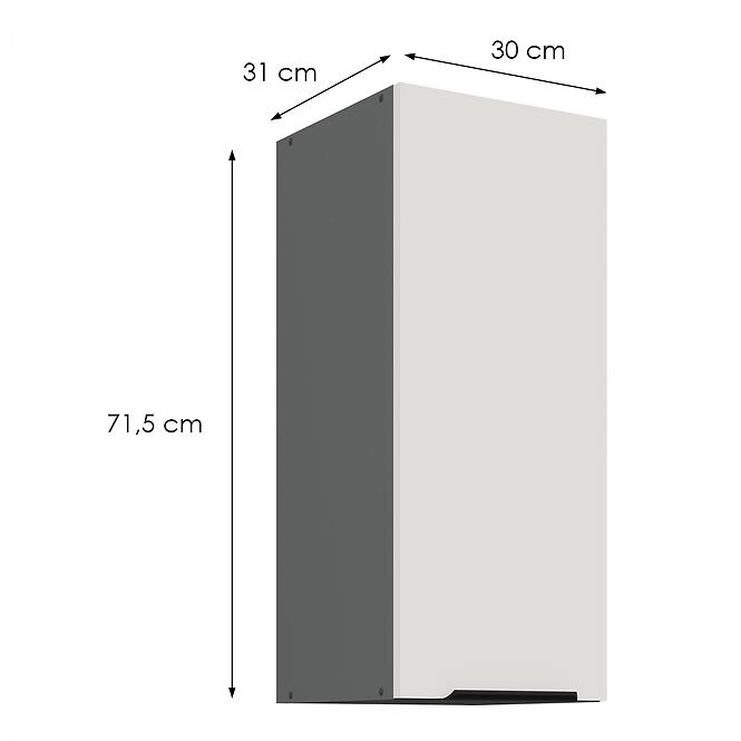 Kuchynská skrinka Aria-Wh/Ant Anti Fingerprint 30g-72 1f,2