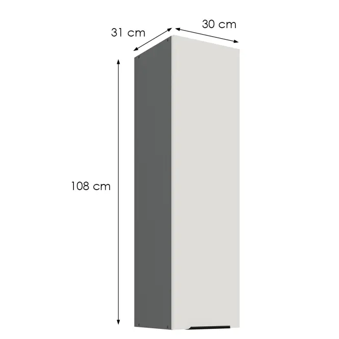 Kuchynská skrinka Aria-Wh/Ant Anti Fingerprint 30g-108 1f