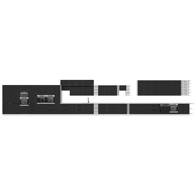 Kuchynská skrinka Aria-Bl/Wh Anti Fingerprint 60dps-210 1f 3s,10