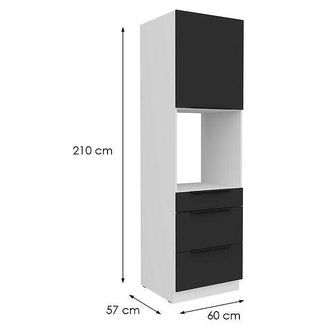 Kuchynská skrinka Aria-Bl/Wh Anti Fingerprint 60dps-210 1f 3s,2