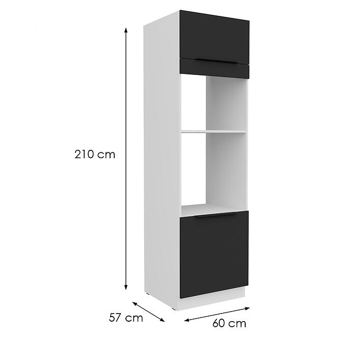 Kuchynská skrinka Aria-Bl/Wh Anti Fingerprint 60dpm-210 2f,2
