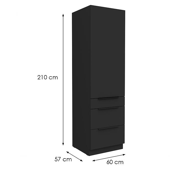 Kuchynská skrinka Aria-Bl/Bl Anti Fingerprint 60dks-210 1f 3s,2