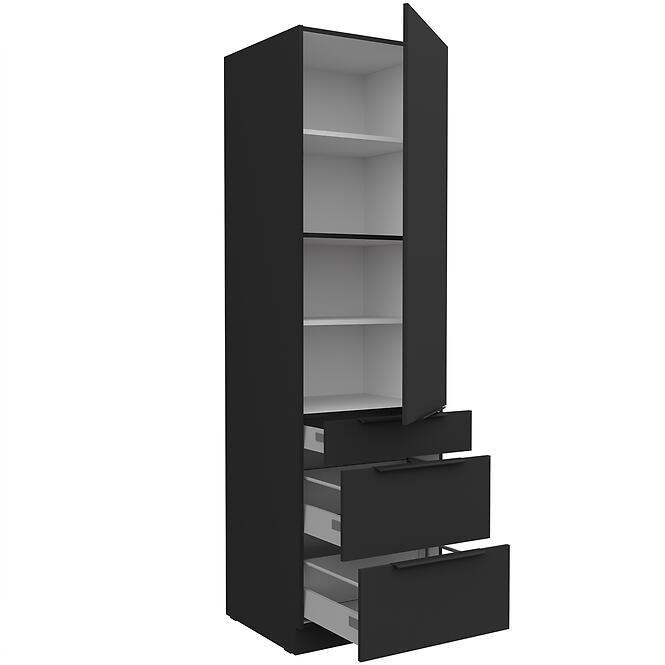 Kuchynská skrinka Aria-Bl/Bl Anti Fingerprint 60dks-210 1f 3s,3