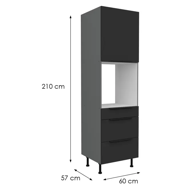 Kuchynská skrinka Aria-Bl/Ant Anti Fingerprint 60dps-215 1f 3s,2