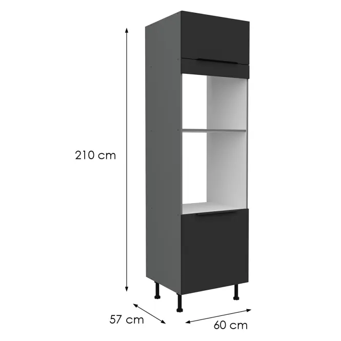 Kuchynská skrinka Aria-Bl/Ant Anti Fingerprint 60dpm-215 2f,2