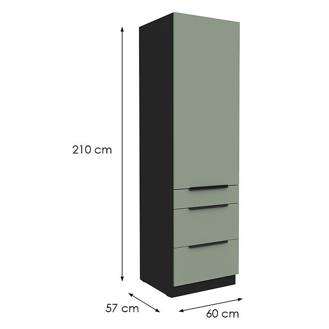 Kuchynská skrinka Aria-Sa/Bl Anti Fingerprint 60dks-210 1f 3s