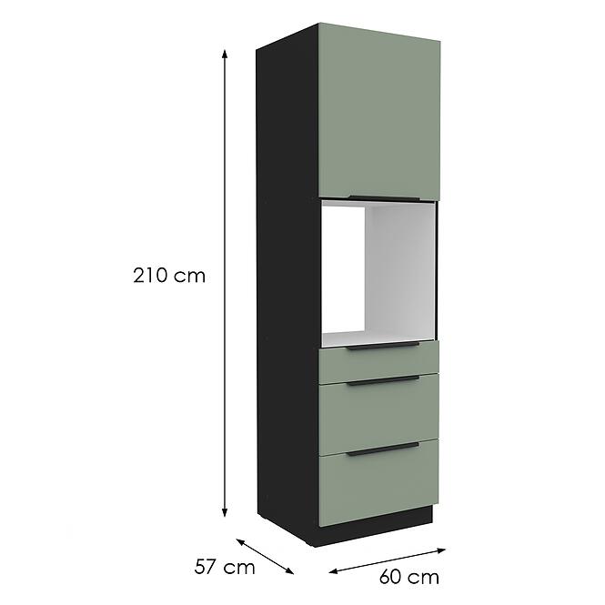 Kuchynská skrinka Aria-Sa/Bl Anti Fingerprint 60dps-210 1f 3s,2