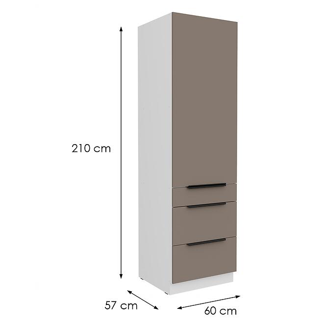 Kuchynská skrinka Aria-Ta/Wh Anti Fingerprint 60dks-210 1f 3s,2