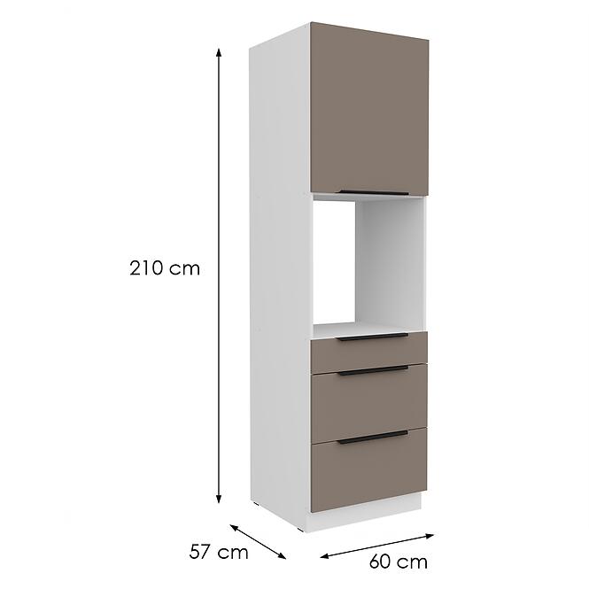 Kuchynská skrinka Aria-Ta/Wh Anti Fingerprint 60dps-210 1f 3s,2