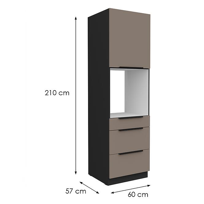 Kuchynská skrinka Aria-Ta/Bl Anti Fingerprint 60dps-210 1f 3s,2