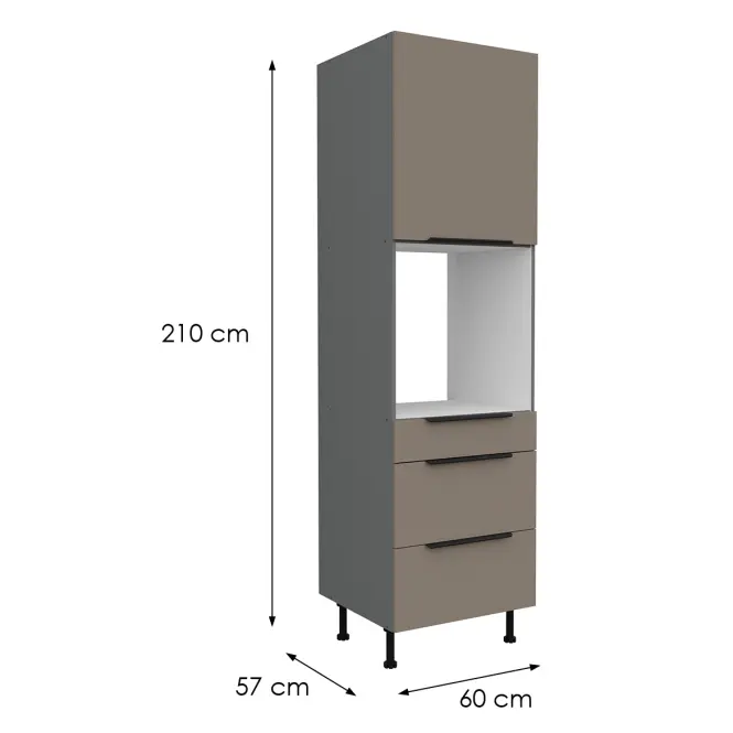 Kuchynská skrinka Aria-Ta/Ant Anti Fingerprint 60dps-215 1f 3s,2