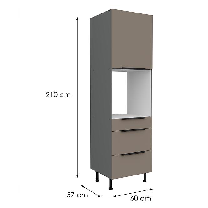 Kuchynská skrinka Aria-Ta/Ant Anti Fingerprint 60dps-215 1f 3s,2