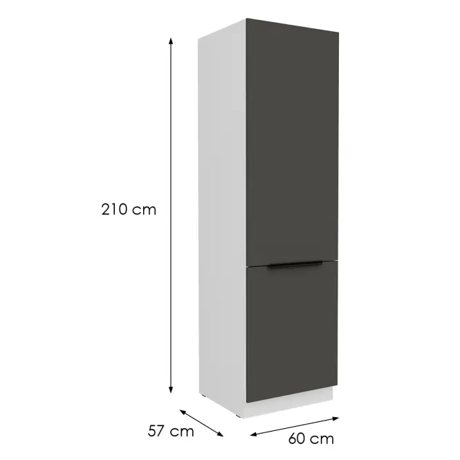 Kuchynská skrinka Aria-Gr/Wh Anti Fingerprint 60lo-210 2f