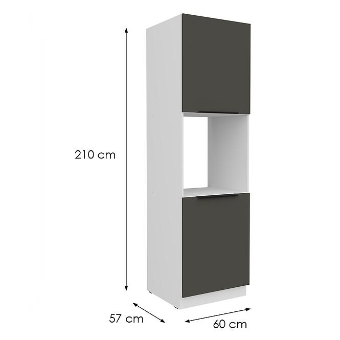 Kuchynská skrinka Aria-Gr/Wh Anti Fingerprint 60dp-210 2f