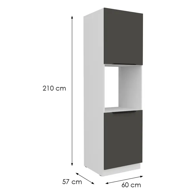 Kuchynská skrinka Aria-Gr/Wh Anti Fingerprint 60dp-210 2f,2