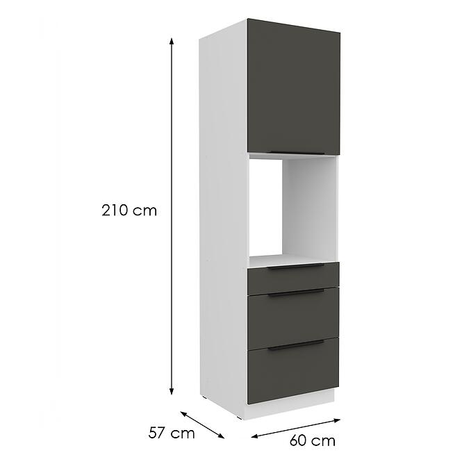 Kuchynská skrinka Aria-Gr/Wh Anti Fingerprint 60dps-210 1f 3s