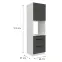 Kuchynská skrinka Aria-Gr/Wh Anti Fingerprint 60dps-210 1f 3s,2