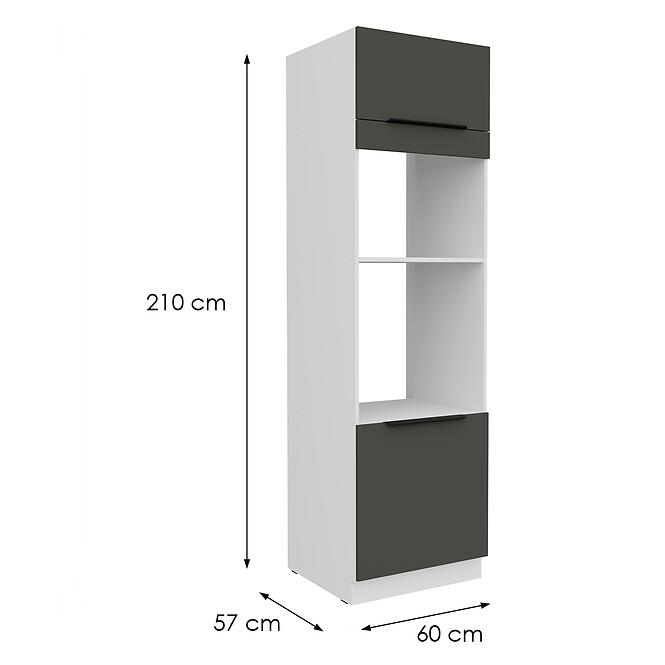 Kuchynská skrinka Aria-Gr/Wh Anti Fingerprint 60dpm-210 2f