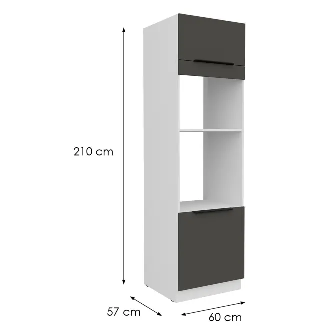 Kuchynská skrinka Aria-Gr/Wh Anti Fingerprint 60dpm-210 2f,2