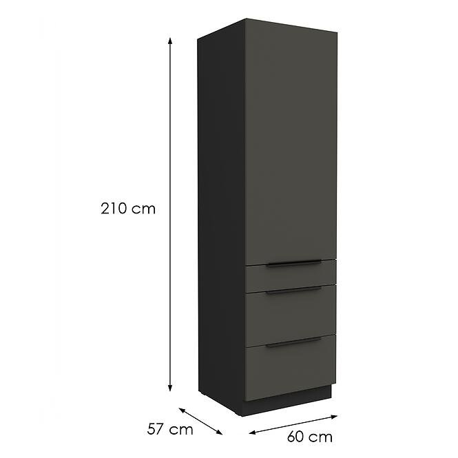 Kuchynská skrinka Aria-Gr/Bl Anti Fingerprint 60dks-210 1f 3s