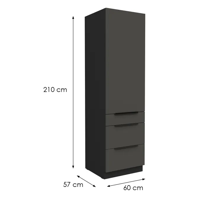 Kuchynská skrinka Aria-Gr/Bl Anti Fingerprint 60dks-210 1f 3s,2
