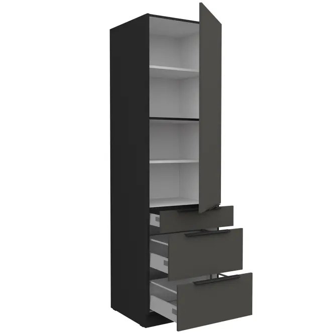 Kuchynská skrinka Aria-Gr/Bl Anti Fingerprint 60dks-210 1f 3s,3